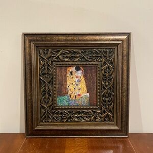 Gustav Klimt The Kiss Bronze Framed Print 15x15 Art Nouveau Bohemian Wall Art